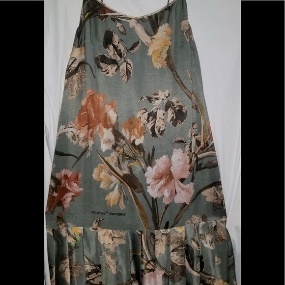 OFF-White Floral Silk dress - Picture 1 of 1